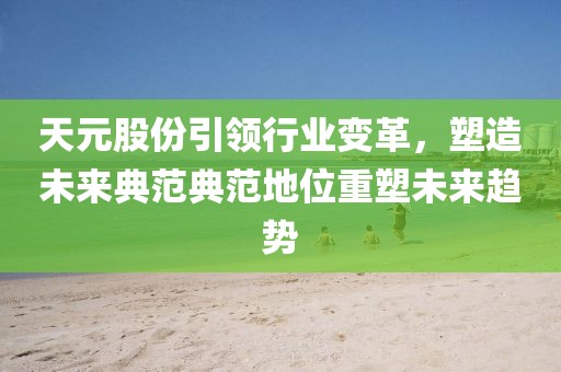 天元股份引領(lǐng)行業(yè)變革，塑造未來典范典范地位重塑未來趨勢