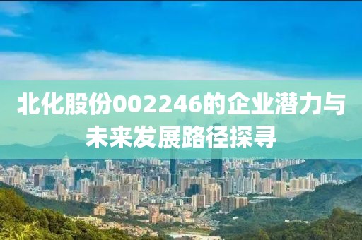 北化股份002246的企業(yè)潛力與未來發(fā)展路徑探尋