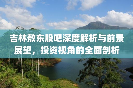 吉林敖東股吧深度解析與前景展望，投資視角的全面剖析