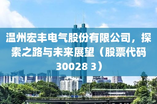 溫州宏豐電氣股份有限公司，探索之路與未來展望（股票代碼30028 3）