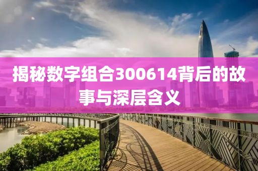 揭秘數(shù)字組合300614背后的故事與深層含義