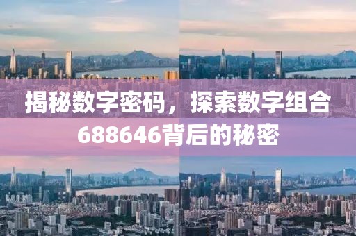 揭秘數字密碼，探索數字組合688646背后的秘密