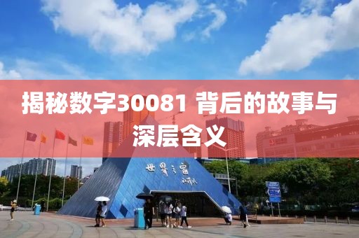 揭秘數字30081 背后的故事與深層含義