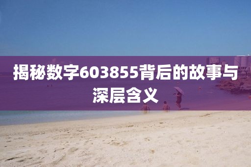 揭秘?cái)?shù)字603855背后的故事與深層含義