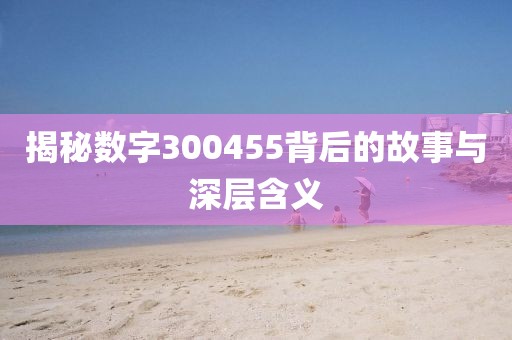 揭秘數字300455背后的故事與深層含義