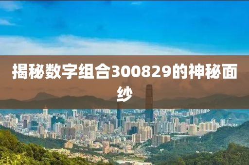 揭秘數字組合300829的神秘面紗