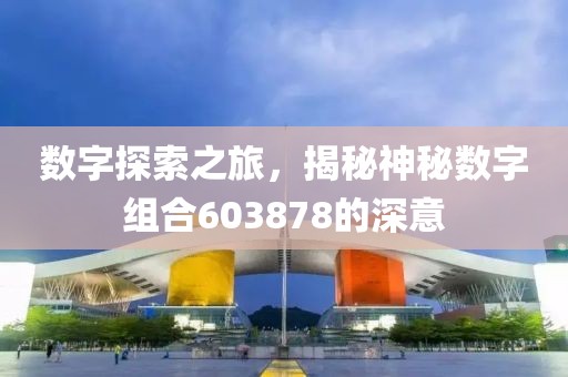 數(shù)字探索之旅，揭秘神秘數(shù)字組合603878的深意