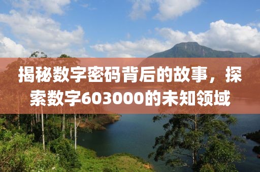 揭秘數字密碼背后的故事，探索數字603000的未知領域