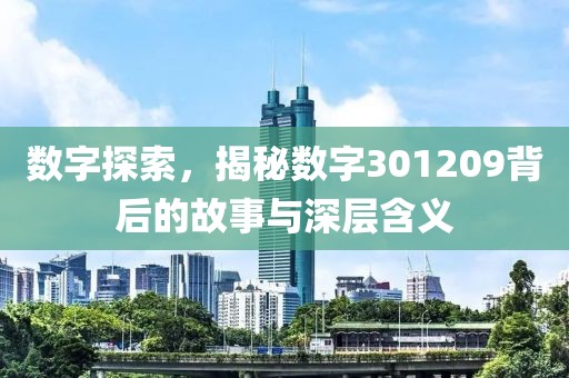 數字探索，揭秘數字301209背后的故事與深層含義