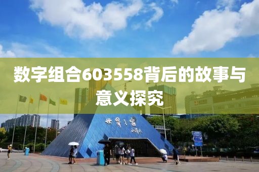 數(shù)字組合603558背后的故事與意義探究