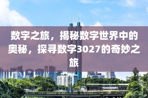 數字之旅，揭秘數字世界中的奧秘，探尋數字3027的奇妙之旅