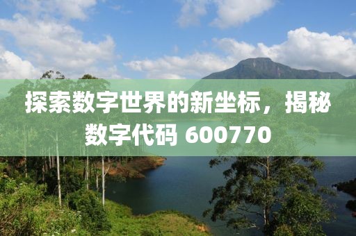 探索數(shù)字世界的新坐標，揭秘數(shù)字代碼 600770