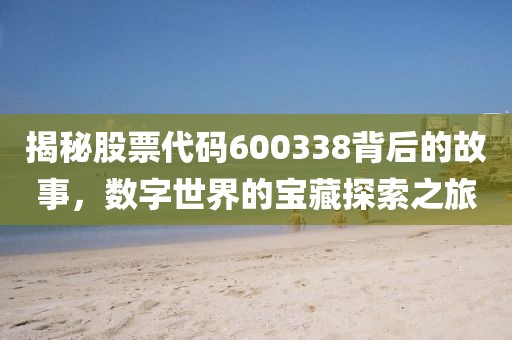 揭秘股票代碼600338背后的故事，數(shù)字世界的寶藏探索之旅