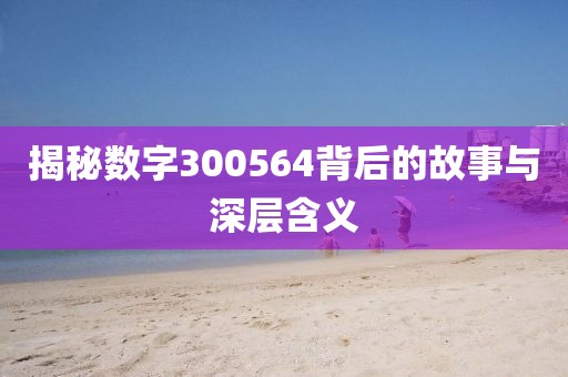 揭秘數字300564背后的故事與深層含義