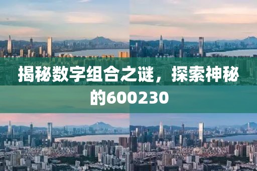 揭秘數字組合之謎，探索神秘的600230