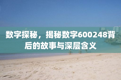 數字探秘，揭秘數字600248背后的故事與深層含義