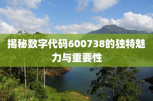 揭秘數字代碼600738的獨特魅力與重要性