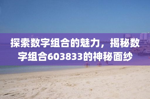 探索數(shù)字組合的魅力，揭秘數(shù)字組合603833的神秘面紗