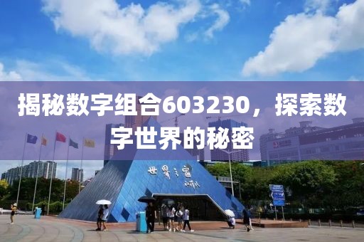 揭秘數字組合603230，探索數字世界的秘密