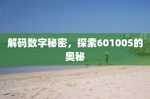 解碼數(shù)字秘密，探索601005的奧秘