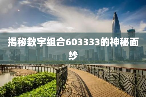 揭秘數字組合603333的神秘面紗