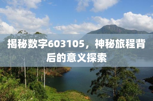 揭秘數(shù)字603105，神秘旅程背后的意義探索