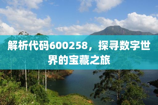 解析代碼600258，探尋數(shù)字世界的寶藏之旅