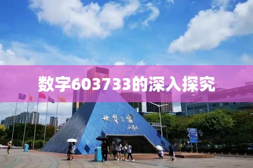 數(shù)字603733的深入探究