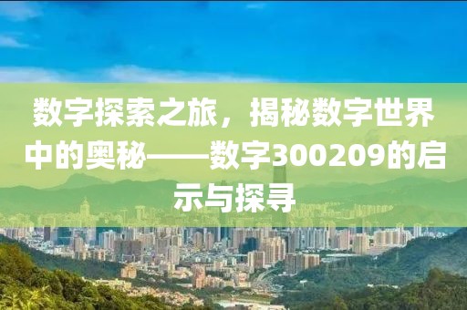 數(shù)字探索之旅，揭秘?cái)?shù)字世界中的奧秘——數(shù)字300209的啟示與探尋