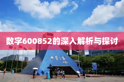 數字600852的深入解析與探討