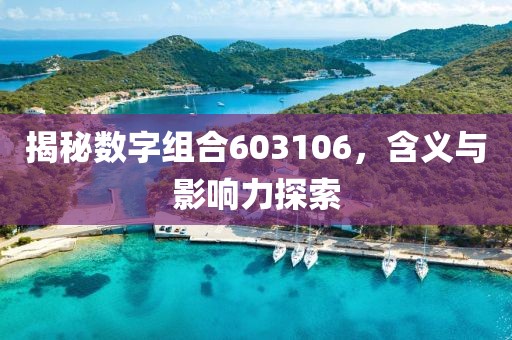 揭秘數字組合603106，含義與影響力探索