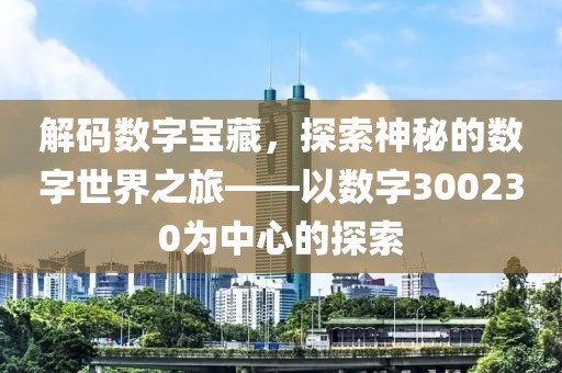 解碼數(shù)字寶藏，探索神秘的數(shù)字世界之旅——以數(shù)字300230為中心的探索