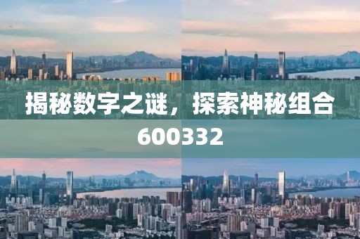 揭秘?cái)?shù)字之謎，探索神秘組合600332