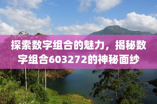 探索數字組合的魅力，揭秘數字組合603272的神秘面紗