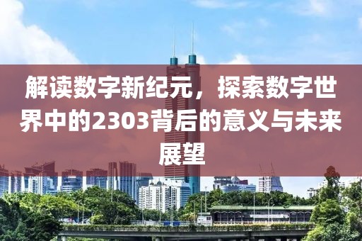 解讀數(shù)字新紀(jì)元，探索數(shù)字世界中的2303背后的意義與未來展望