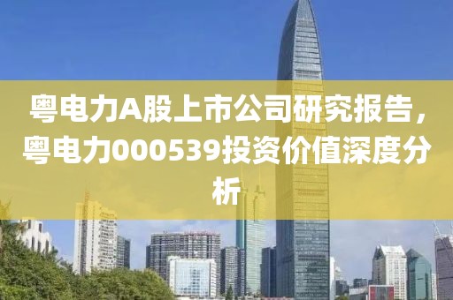 粵電力A股上市公司研究報告，粵電力000539投資價值深度分析