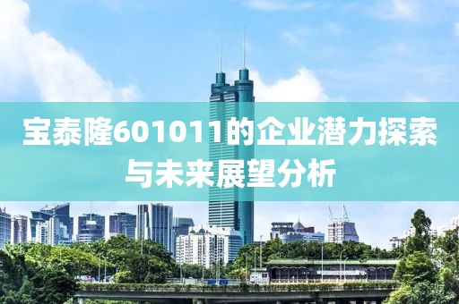 寶泰隆601011的企業潛力探索與未來展望分析