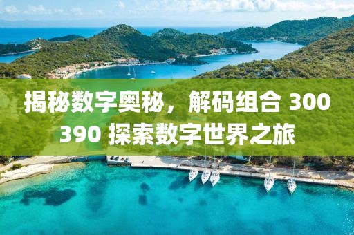 揭秘數(shù)字奧秘，解碼組合 300390 探索數(shù)字世界之旅