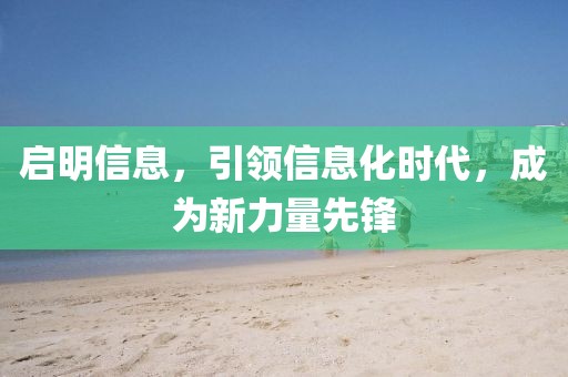 啟明信息，引領信息化時代，成為新力量先鋒