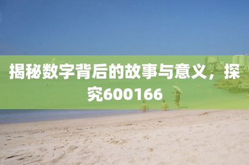 揭秘數(shù)字背后的故事與意義，探究600166