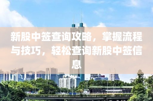 新股中簽查詢攻略，掌握流程與技巧，輕松查詢新股中簽信息