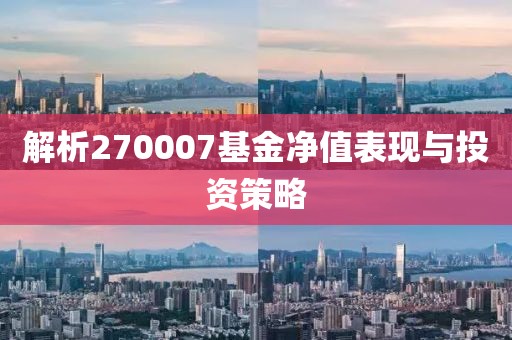 解析270007基金凈值表現(xiàn)與投資策略