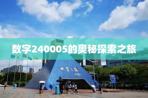 數字240005的奧秘探索之旅