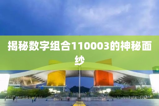 揭秘數(shù)字組合110003的神秘面紗