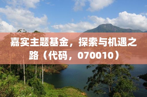 嘉實主題基金，探索與機遇之路（代碼，070010）