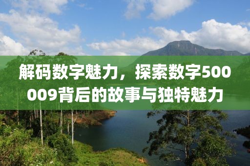 解碼數(shù)字魅力，探索數(shù)字500009背后的故事與獨(dú)特魅力