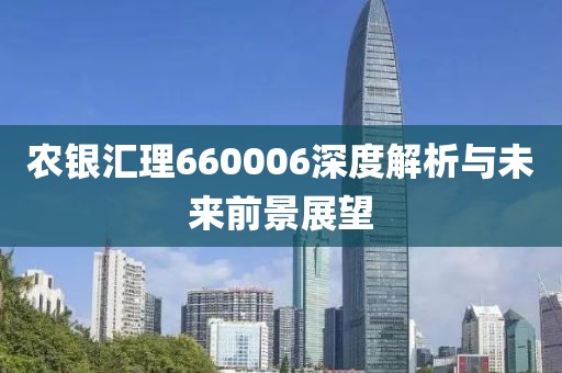 農(nóng)銀匯理660006深度解析與未來前景展望