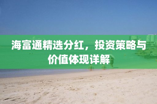 海富通精选分红，投资策略与价值体现详解