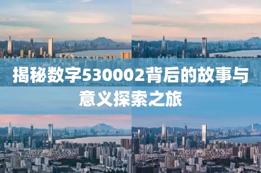 揭秘數(shù)字530002背后的故事與意義探索之旅