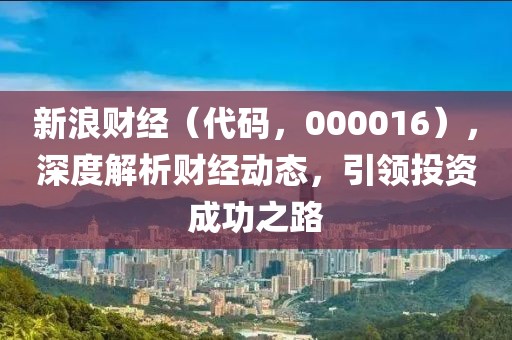 新浪財經（代碼，000016），深度解析財經動態(tài)，引領投資成功之路